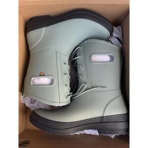 Boggs Womens Boots Size 6 New Green Amanda Lace II Rain Boots Waterproof NIB
